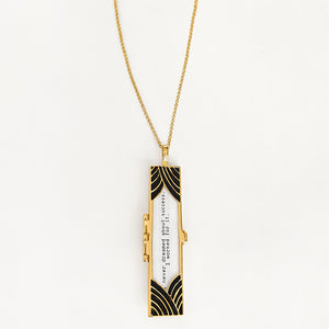 Deco Fortune Locket (Onyx) - Gold